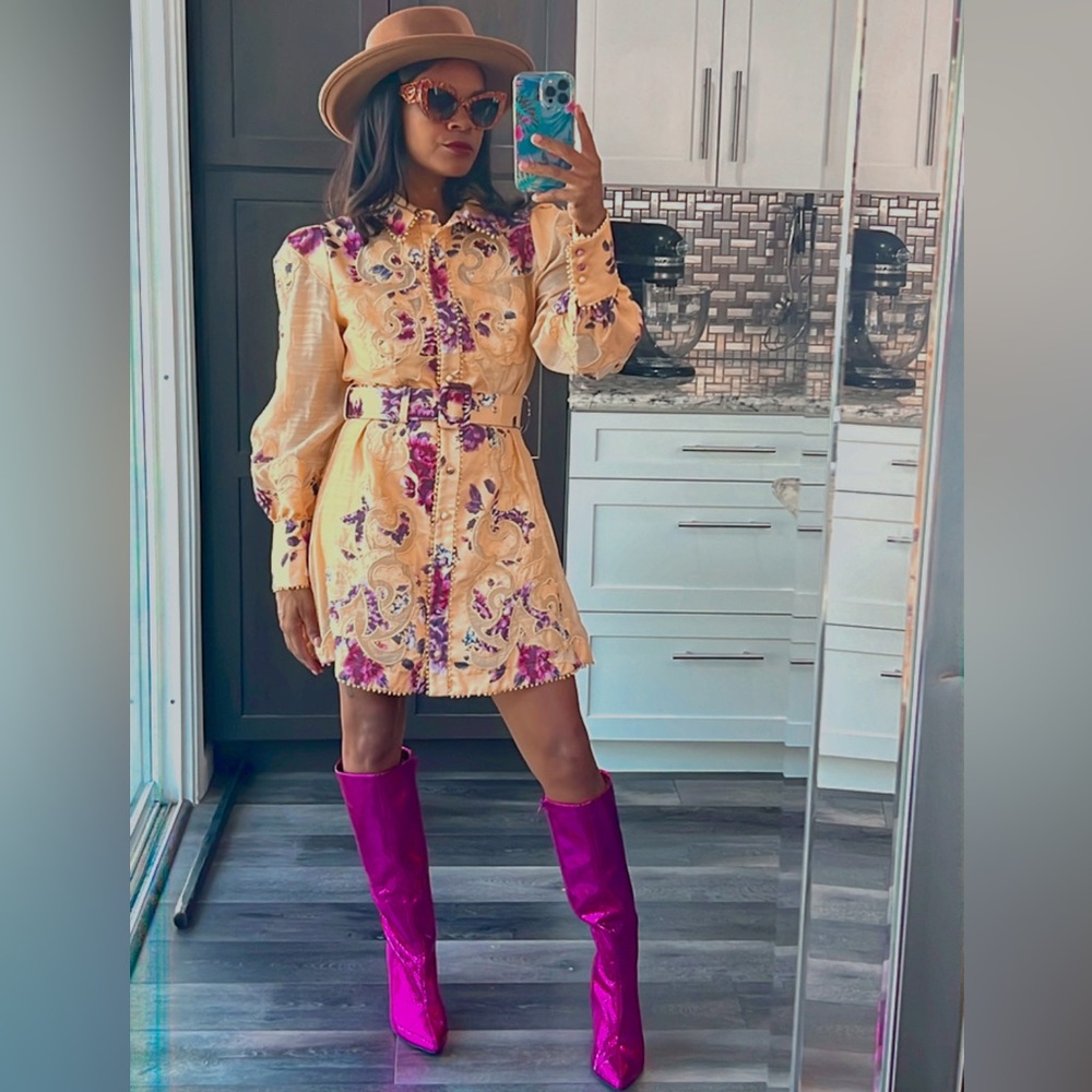 Country style long sleeve dress